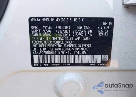 2020 Honda Hr-V 2Wd Ex z USA, uszkodzony, nr VIN 3CZRU5H59LM701415